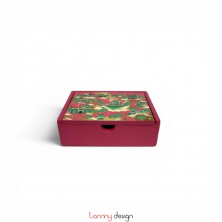 Hộp card visit sơn mài chữ nhật Hà Nội 8*11cm